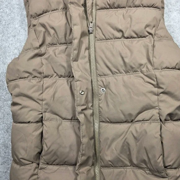 Gap Vest Women L Brown Puffer Zip Up Solid - Picture 11 of 14